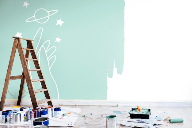 PSD wall mockup interior design psd