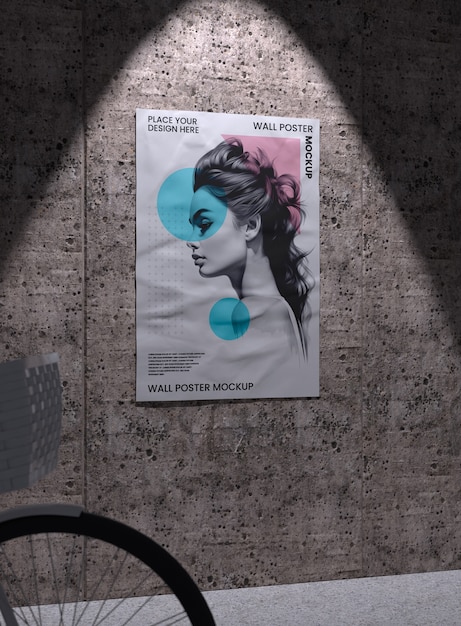 PSD wall poster mockup design