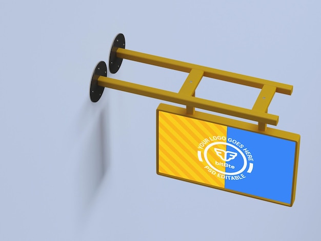 PSD wall sign mockup