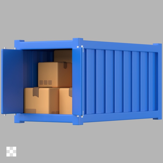 PSD warehouse cargo container 3d icon