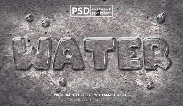 PSD water realistic 3d text effect