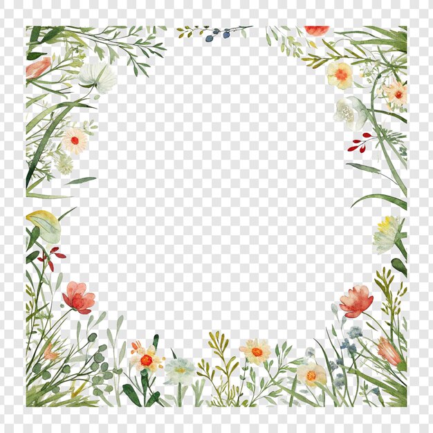 PSD watercolor floral frame