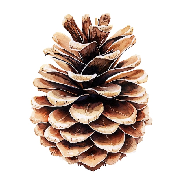 PSD watercolor pine cone isolated