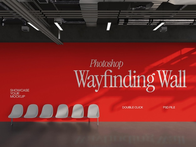 PSD wayfinding wall mockup
