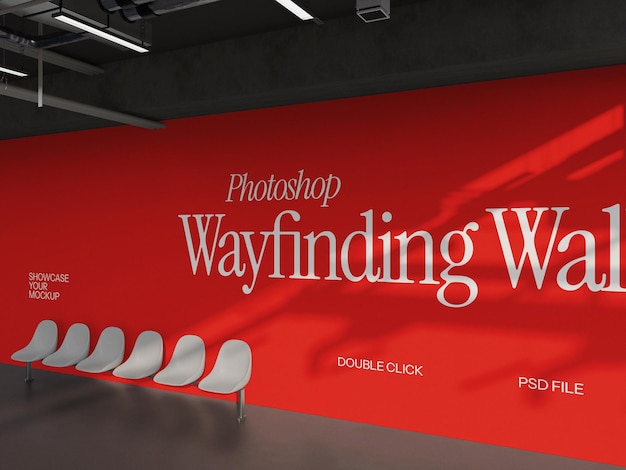 PSD wayfinding wall mockup