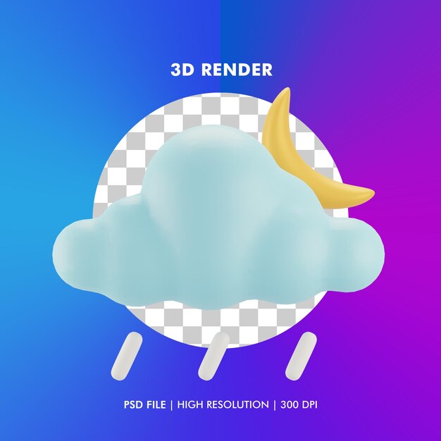 PSD weather 3d render illustration isolated