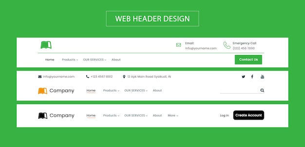 PSD web header design