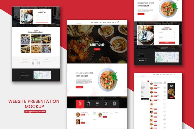 web template with landing page mockup
