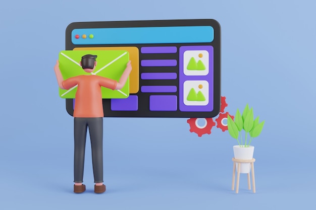PSD web ui ux design web development concept ui and ux designers creating functional web interface