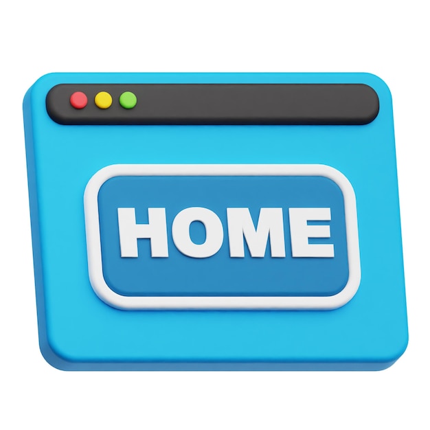 PSD website 3d icon isolated on the white background