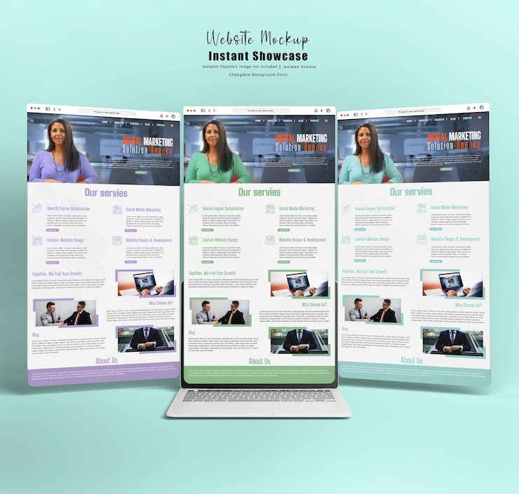 PSD website mockup instant showcase