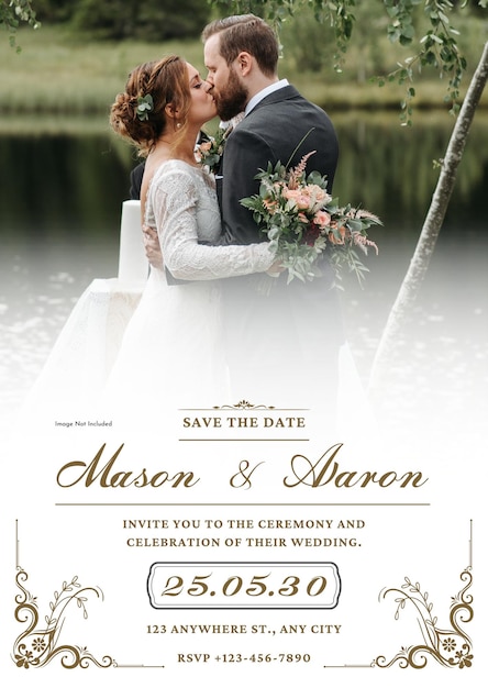 PSD wedding invitation card template