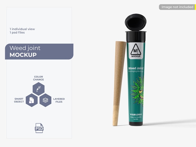 PSD weed joint plastic tube mockup
