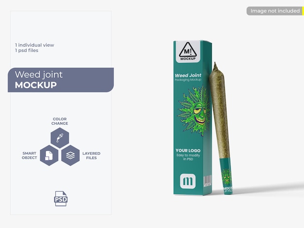 PSD weed joint with box mockup