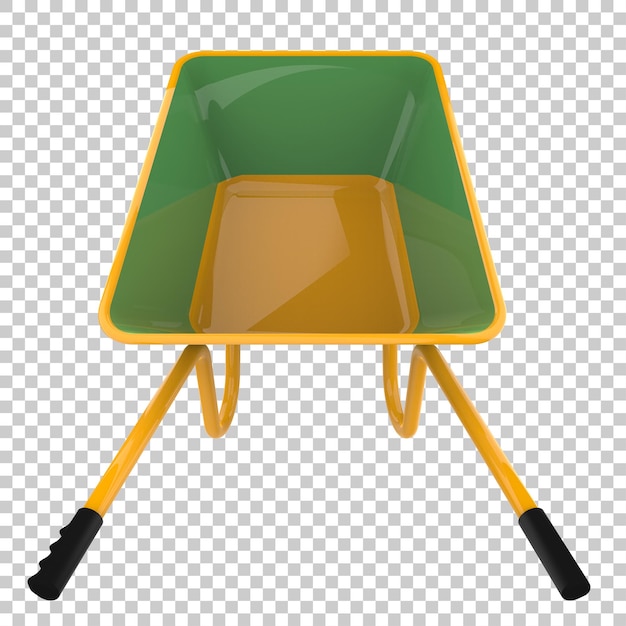 PSD wheelbarrow on transparent background 3d rendering illustration