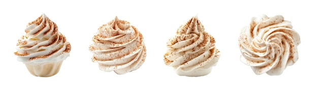 PSD whipped cream swirl with cinnamon dusting
