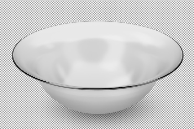 PSD white bowl isolated on alpha background 3d rendering