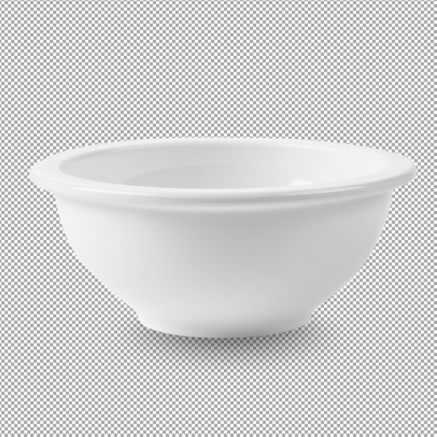 PSD white ceramic bowl isolated over alpha background