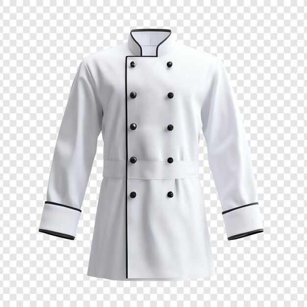 PSD white chef jacket with black trim