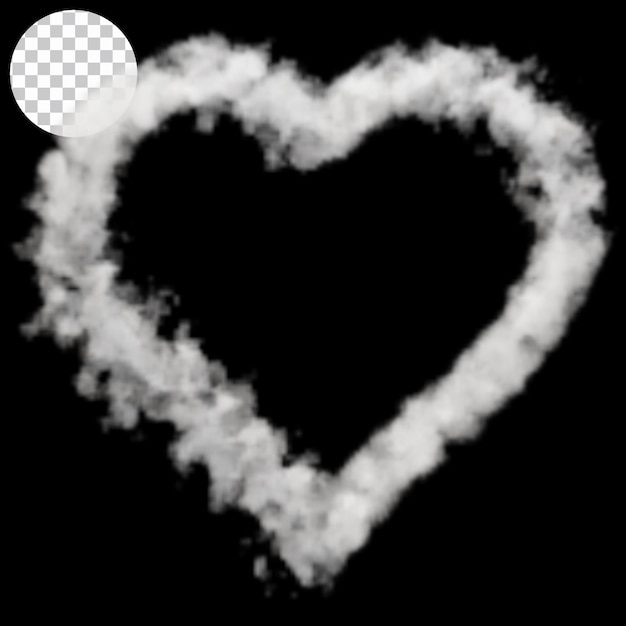 PSD white cloud smoke frame with 3d modern style