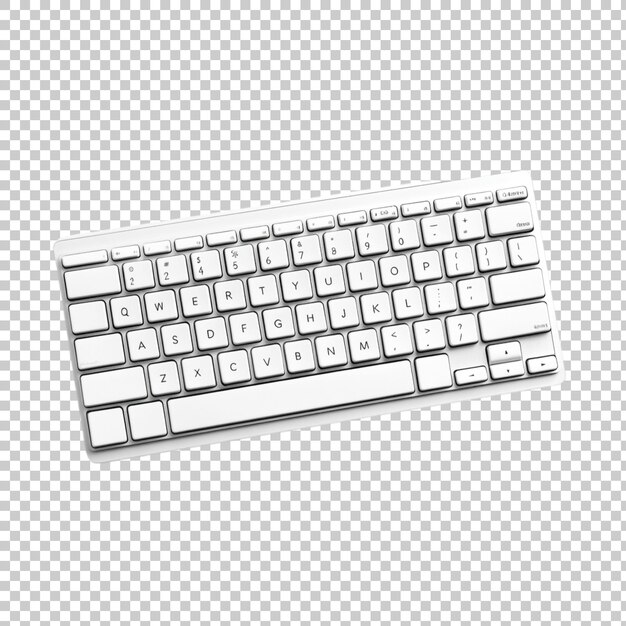 PSD white computer keyboard with black keys