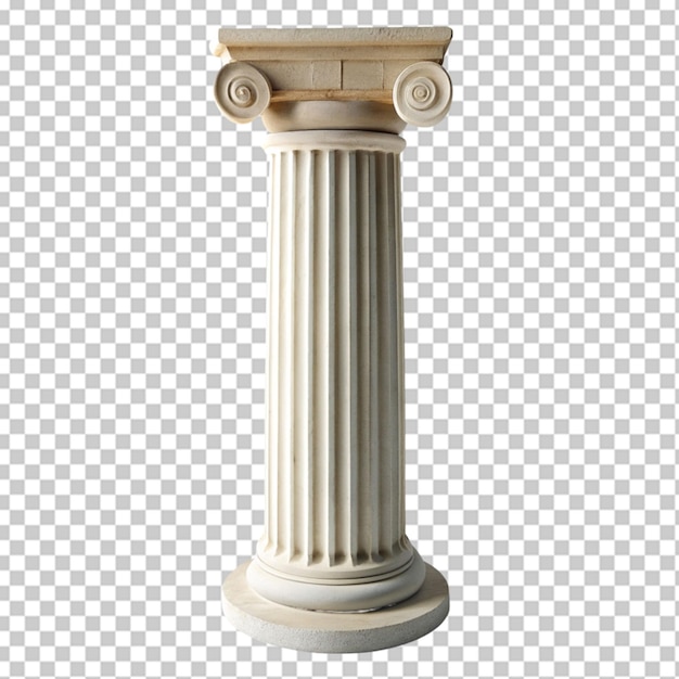 PSD white doric stone grek column isolated on transparent background