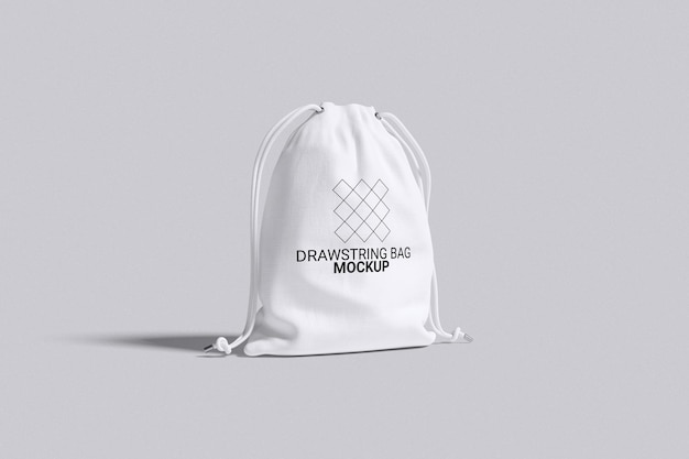 PSD white drawstring bag mockup