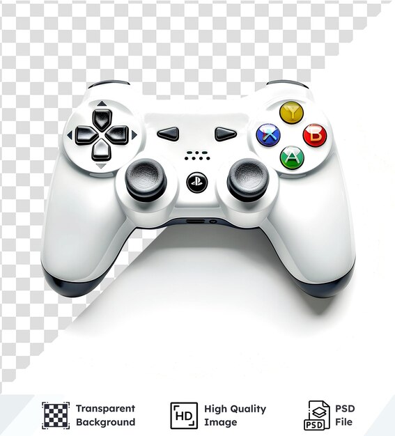PSD white game controller on white high quality transparent image