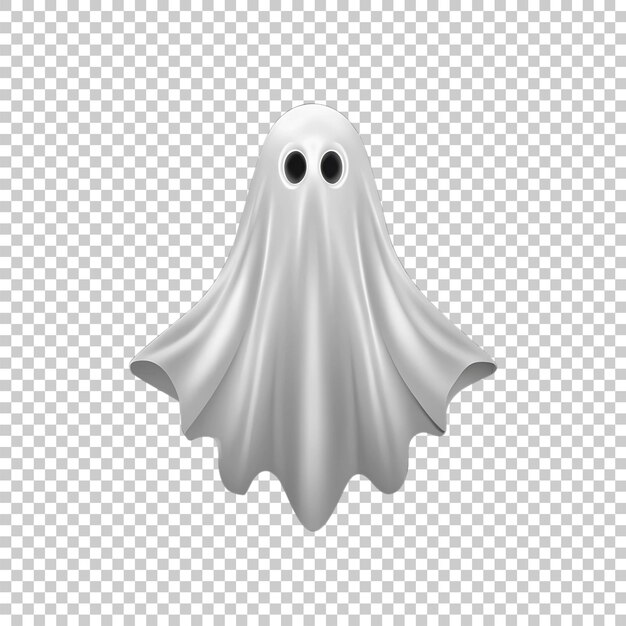 PSD white ghost phantom silhouette isolated on transparent background