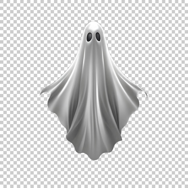 PSD white ghost phantom silhouette isolated on transparent background