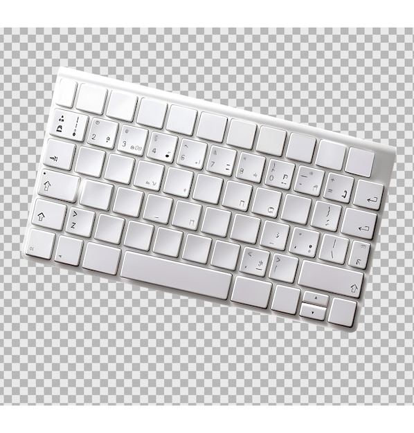 PSD white keyboard isolated on transparent background