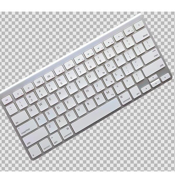 PSD white keyboard isolated on transparent background