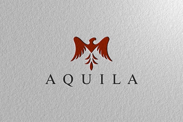 PSD white paper punched logo mockup