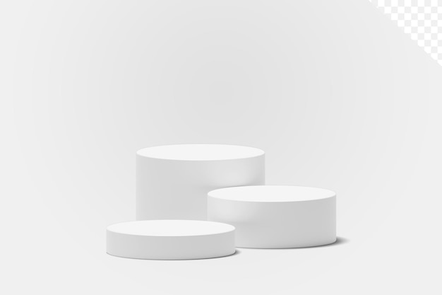 PSD white podium product stage display empty scene product presentation round stand mockup abstract background concept 3d rendering
