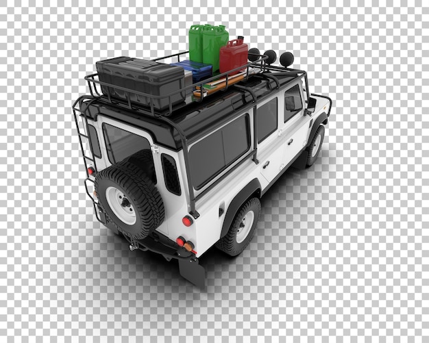 PSD white realistic suv on transparent background 3d rendering illustration