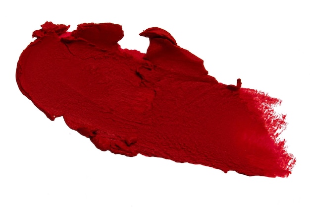PSD wide red lipstick stroke with brushlike texture on empty background