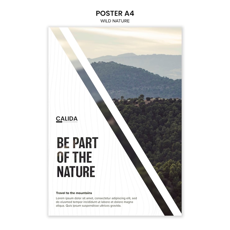 PSD wild nature poster a4 template