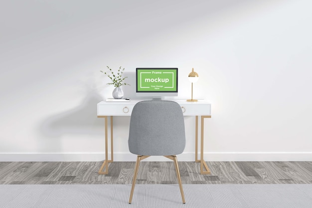 PSD workstation frame and screen mockup