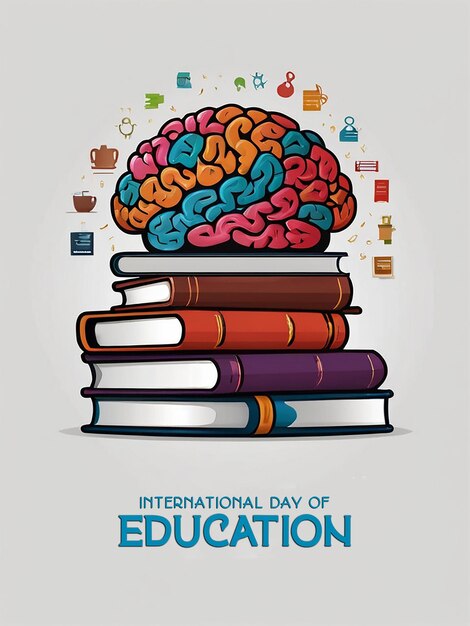 PSD world education day background with editable file