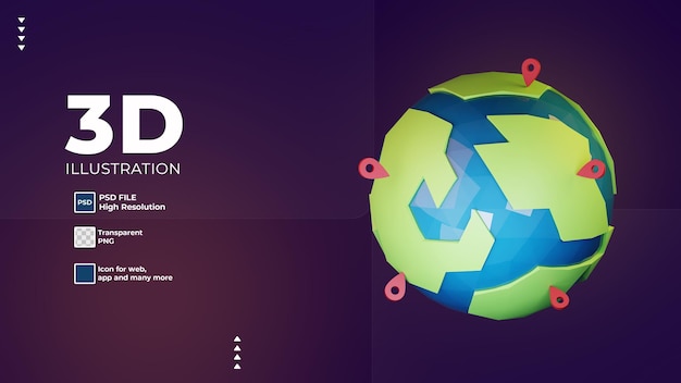 PSD world environment day 3d icon