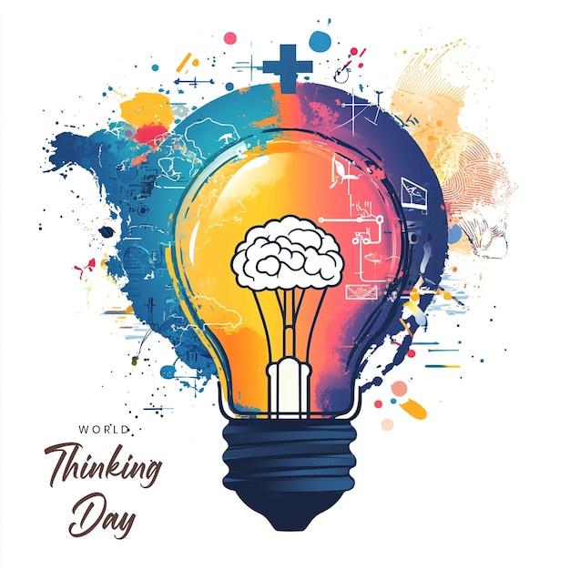 PSD world thinking day minimal design template