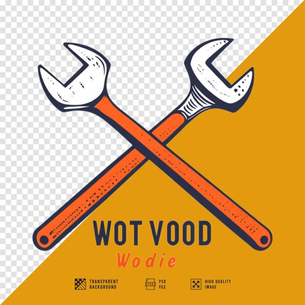 PSD wrench image consists of abstract style without background hd quality