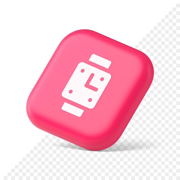 PSD wrist smart watch application button sport activity tracking data control 3d icon symbol website element