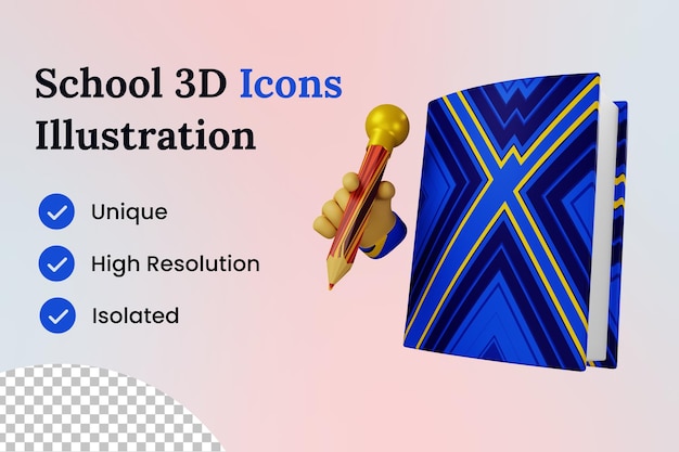 PSD writing 3d icon illustration