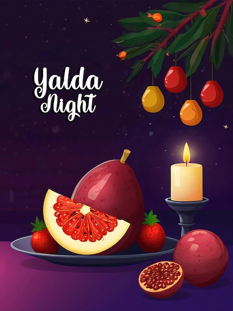 PSD yalda night background with editable file