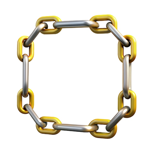 PSD a yellow chain that has a circle around it