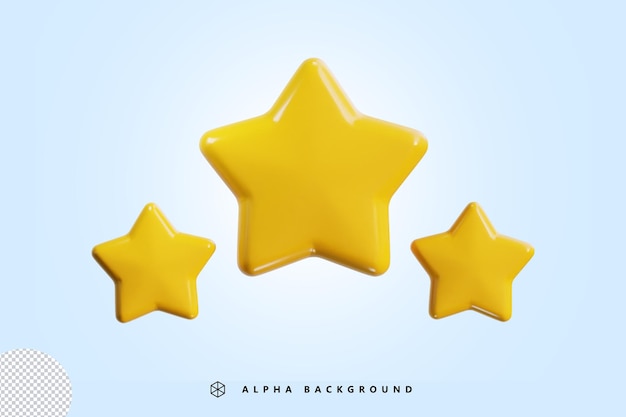 PSD yellow shine star icon 3d render vector illustration
