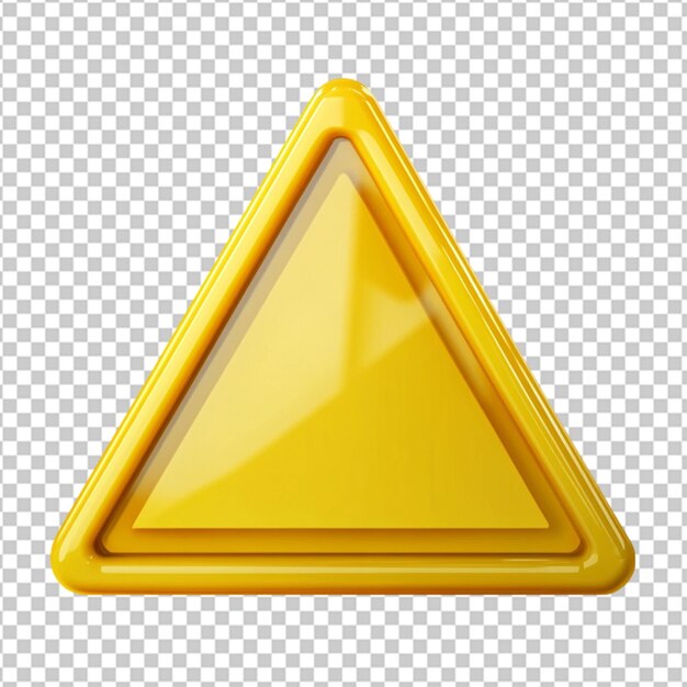 PSD a yellow triangle on a transparent background