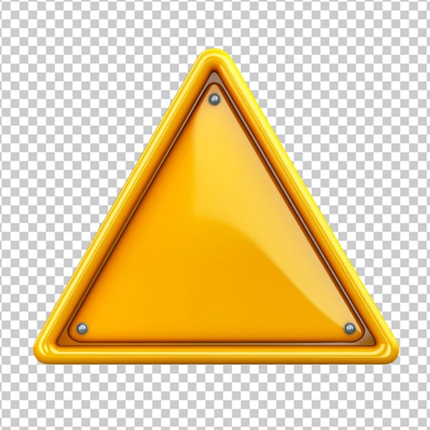 PSD a yellow triangle on a transparent background