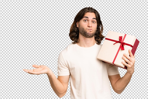 PSD young hands man over isolated background